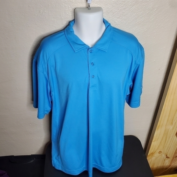 Cutter & Buck DryTec Short Sleeve Diamond Grille Golf Polo Blue Men's XL - Picture 9 of 11
